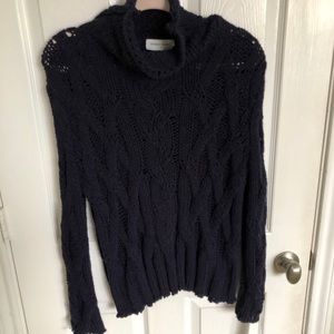 Goodnight macaroon navy cable knit sweater